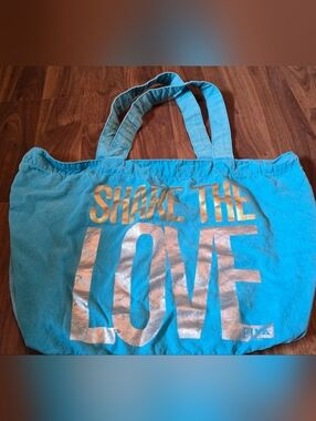 Victoria Secret Blue Canvas "Share the Love" Tote Bag